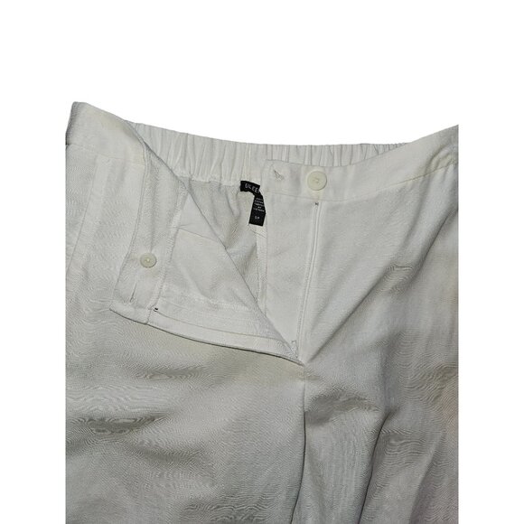 Eileen Fisher White Lyocell Organic Linen Slub Wide Leg Pant Women Size Small - Picture 5 of 8